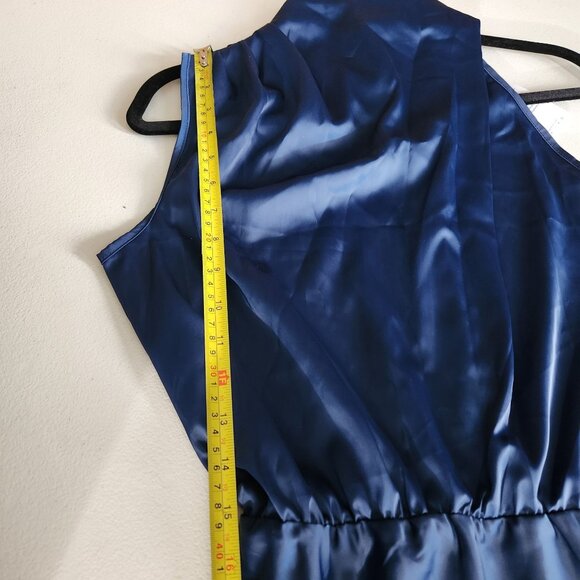 Pretty Garden Dress Medium Satin Maxi Keyhole Back Elastic Waist NWT - Picture 11 of 15